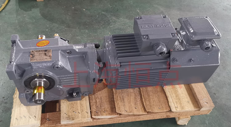 K37系列減速機輸入配變頻電機，輸出雙軸A+B 實物照片