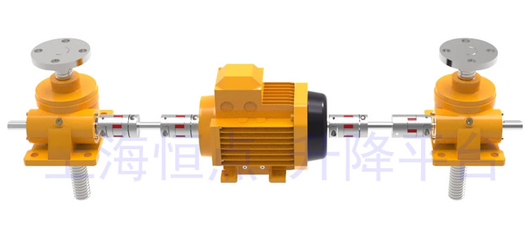 SWL系列直線型升降平台，電機居中實物圖